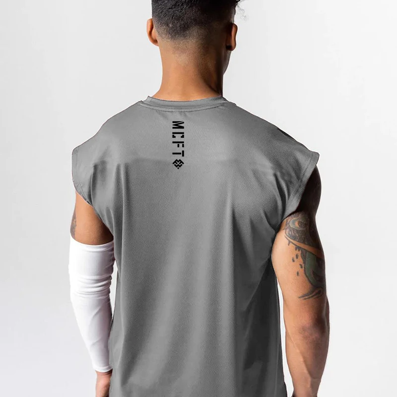 Herren Laufwesten Sommer Mesh Schnell Trocknend Bodybuilding Muskel Workout Gym Shirt Sport Lose Fit Atmungsaktive Training Tank Tops