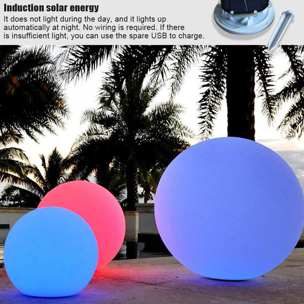 Bola de luz LED impermeable para exteriores, luces nocturnas inalámbricas, Control remoto Multicolor, recargable, orbe flotante para piscina