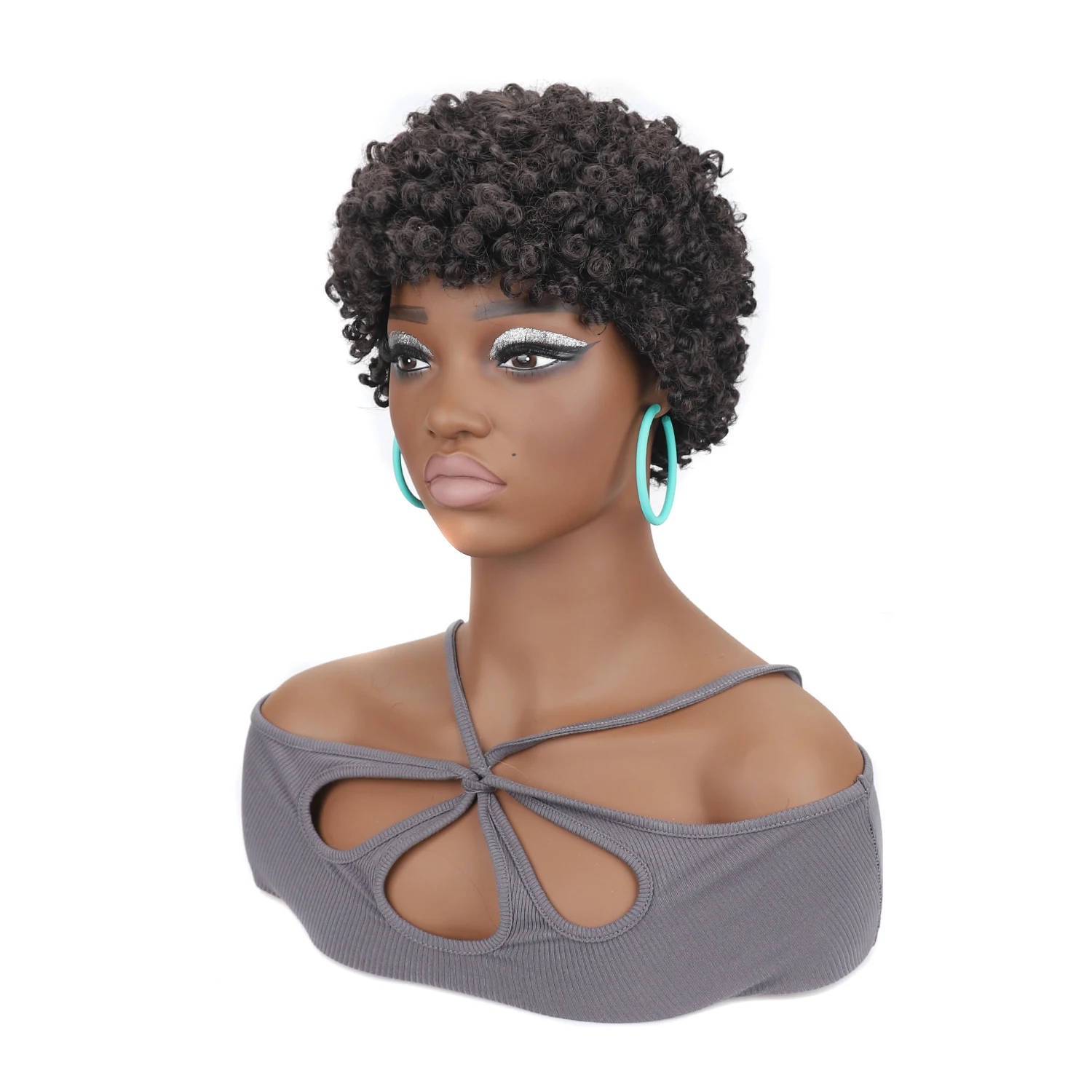 

Short Wigs Short Pixie Cut Afro Curly Wig Natural Black Synthetic Short Curly Hair Wig Natural Looking Fashion for Women