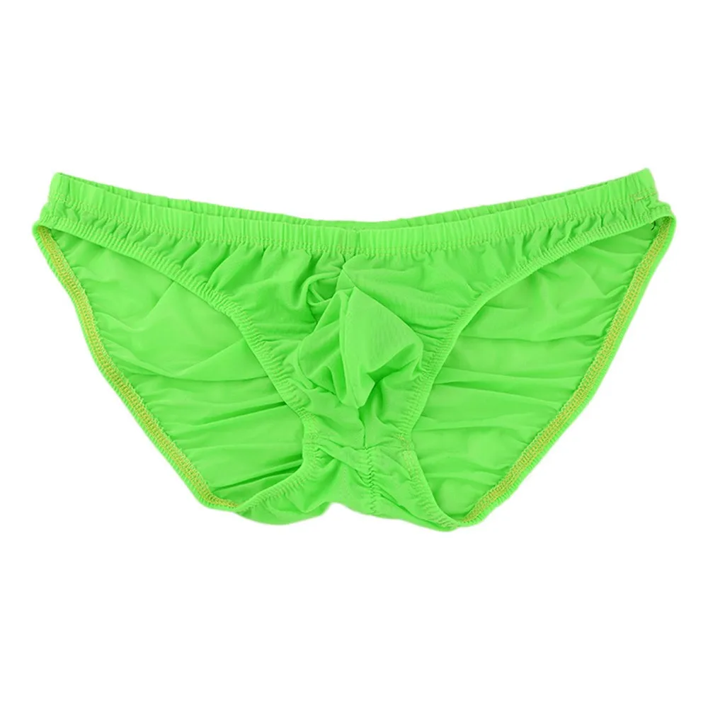 Men's Panties Ice Silk Briefs Bikini Underwear Stretch Ruched Back Thong Lingerie Gay Sissy Pouch Underpants Breathable Knickers - Image 2