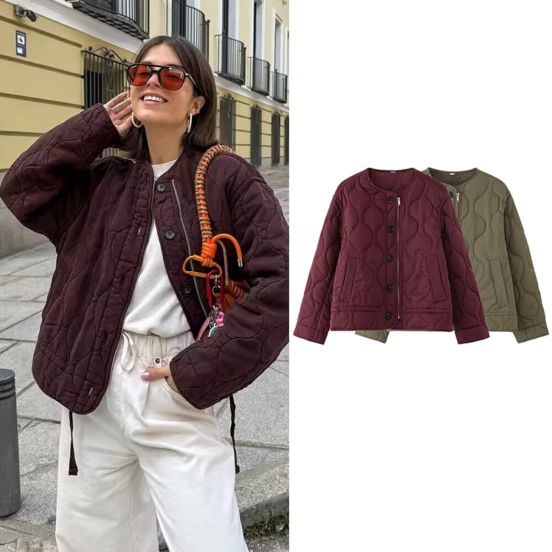 

2025 New Autumn Women's Jackets Fashion Loose O-neck Thick Warm Street Elegant Women's Autumn Coats Chic Travel Youth Outerwear