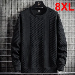 Spring Autumn Solid Color Sweatshirts Men Plus Size 8XL Pullover Fashion Casual 3D Sweatshirt Male Big Size 8XL