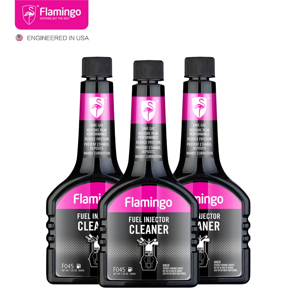 Flamingo F045 250ml 3Pc/Set Fuel Injector Cleaner Car System Petrol Saver Peak Performance Save Gas Oil Additive Restore 7.25OZ
