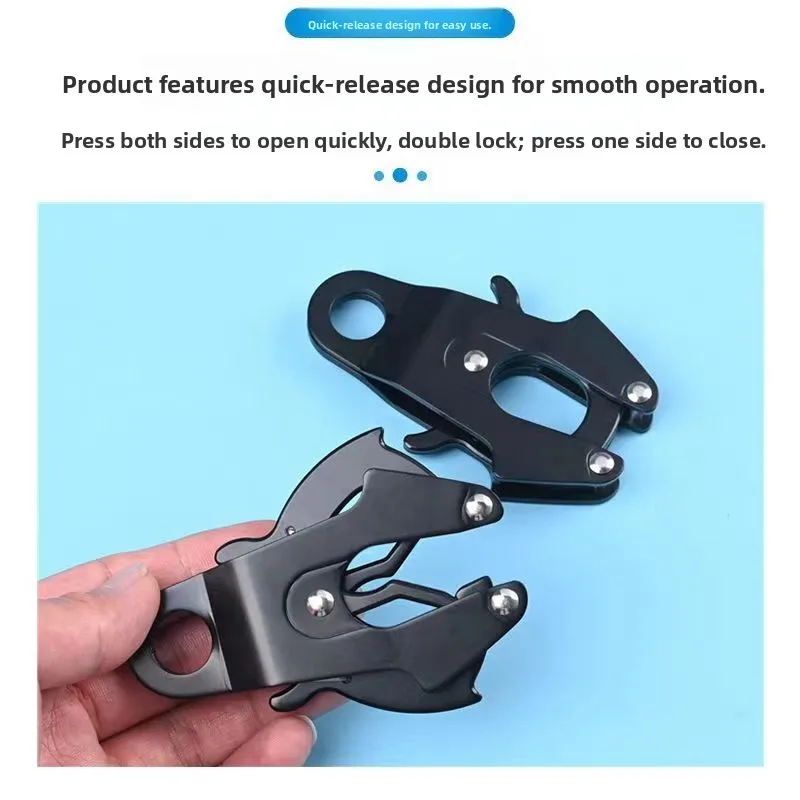 Full Metal Frog Buckle Dog Leash Hook Pet Aviation Aluminum Alloy Tiger Buckle Accessories for Outdoor Sports And Backpacks