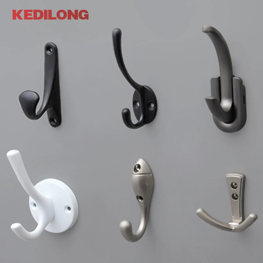 Modern minimalist zinc alloy black clothes hook furniture hardware foyer gold wardrobe wall hook