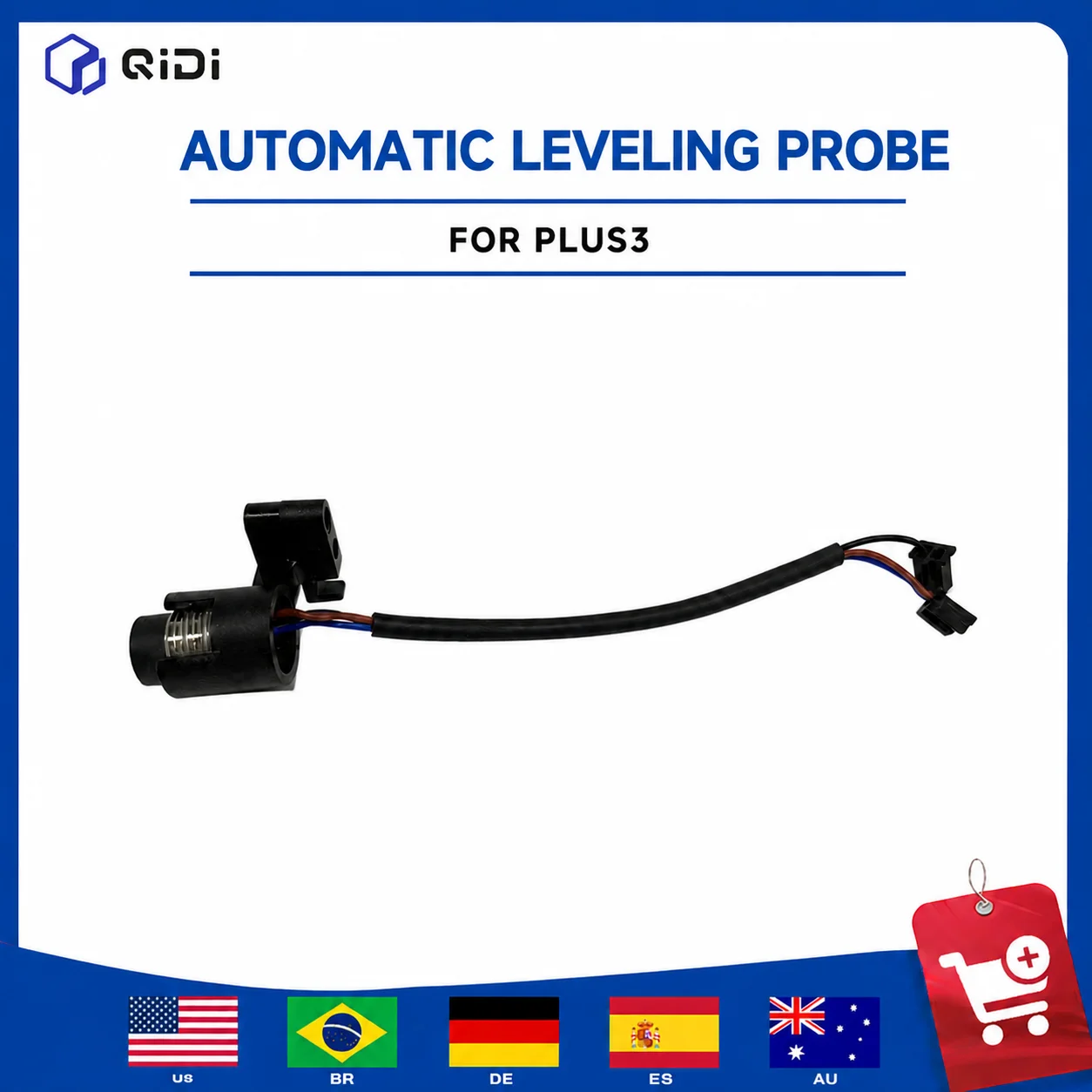 Original QIDI PLUS3 Automatic Leveling Probe | Inductive Proximity Sensor | Non-contact Bed Leveling Sensor for PLUS3
