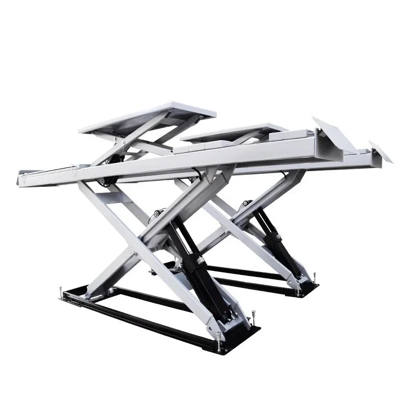 Car large scissor lift lift ultra-thin mother and child scissors folding no-digging groove scissor auto repair four-wheel