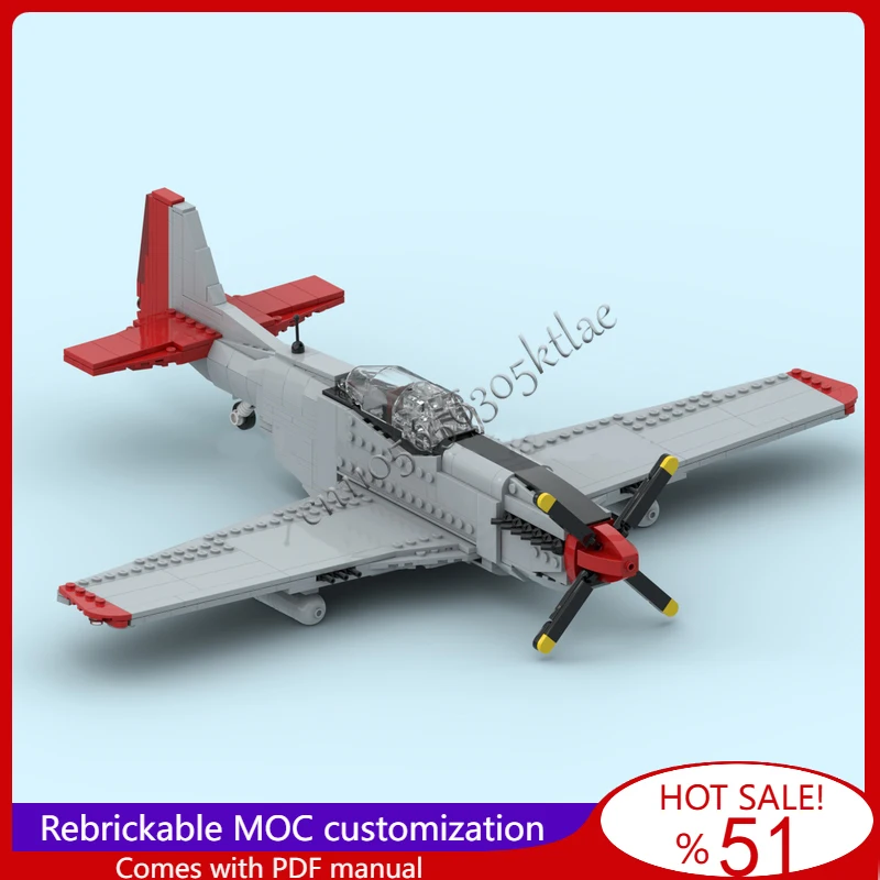 789 pçs P-51D único assento lutador jato aeronaves modelo moc blocos de construção tijolo diy montagem criativa brinquedo para crianças presente natal