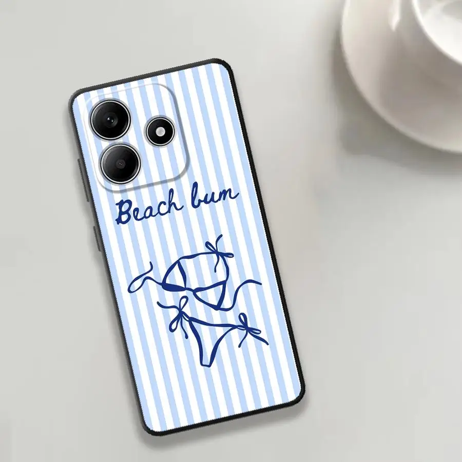 Funda de verano con diseño de traje de baño para Xiaomi Redmi Note 15 A4 12 11 A7 Pro A5 10 12C 13C 14C K80 13 14 Pro Plus 9 8 K40 A1 A2