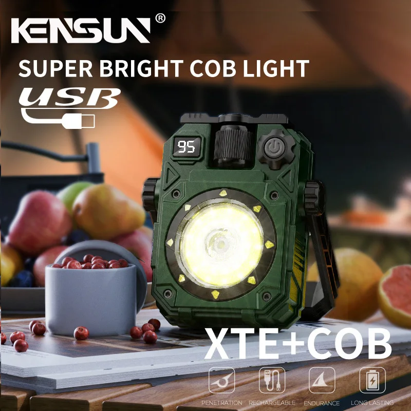Portable Solar Camping Light-Magnetic Lantern With Adjustable Bracket, Rechargeable Outdoor Lamp for Tent Hiking Emergency