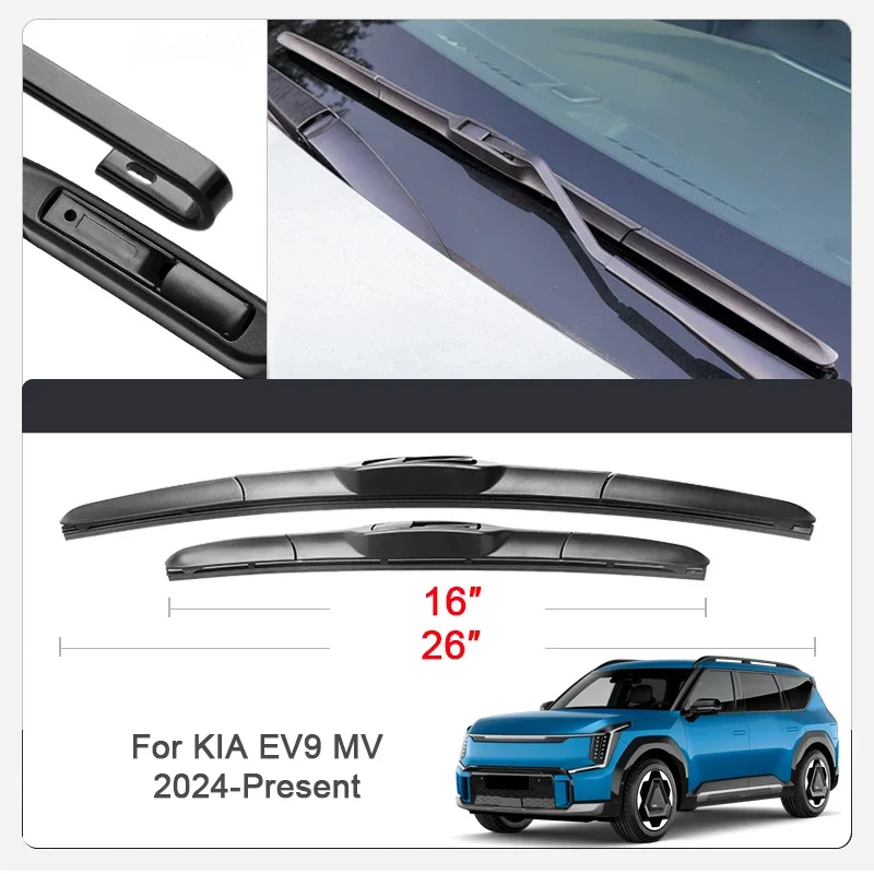 2PCS Car Front Windshield Rubber Wiper For KIA CARNIVAL KA4 EV3 EV6 EV9 NIRO SELTOS SONET SORENT SPORTAGE NQ5 QL STONIC Accessor