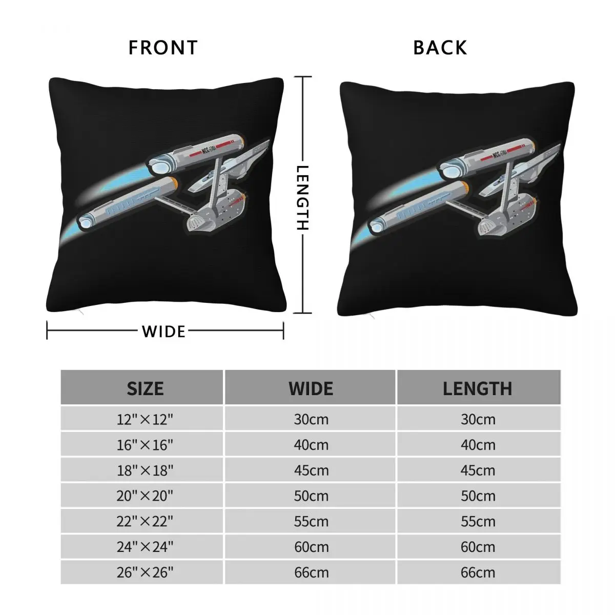 Starship Enterprise Pillowcase Polyester Linen Velvet Pattern Zip Decorative Home Cushion Cover Wholesale