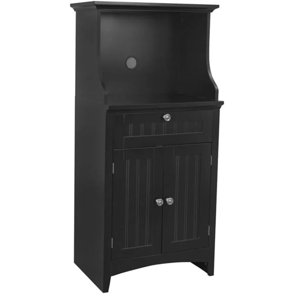 خزانة أدوات صانع القهوة للمنزل والمكتب من American Furniture Classics OS في عربة الميكروويف للمطبخ باللون الأسود #1