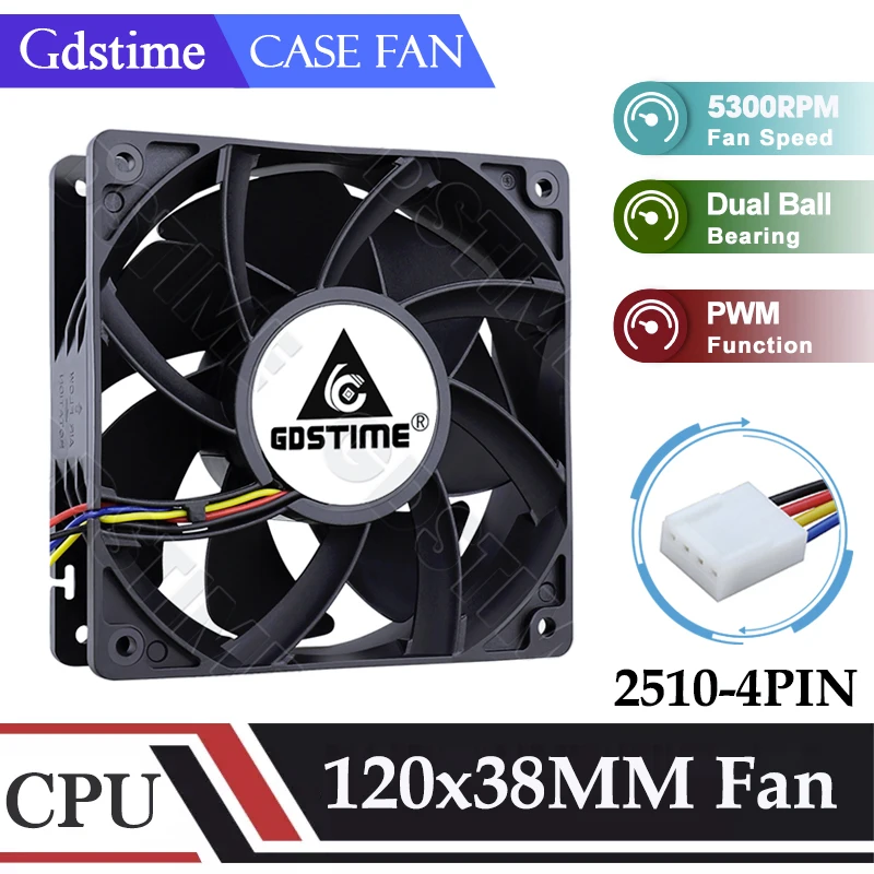 Gdstime 120mm Fan 24V 12V 5V USB PC Fan 120*38MM Brushless Computer Cooler 12CM Ventilator Coling Fan for Case Cabinet Cooling