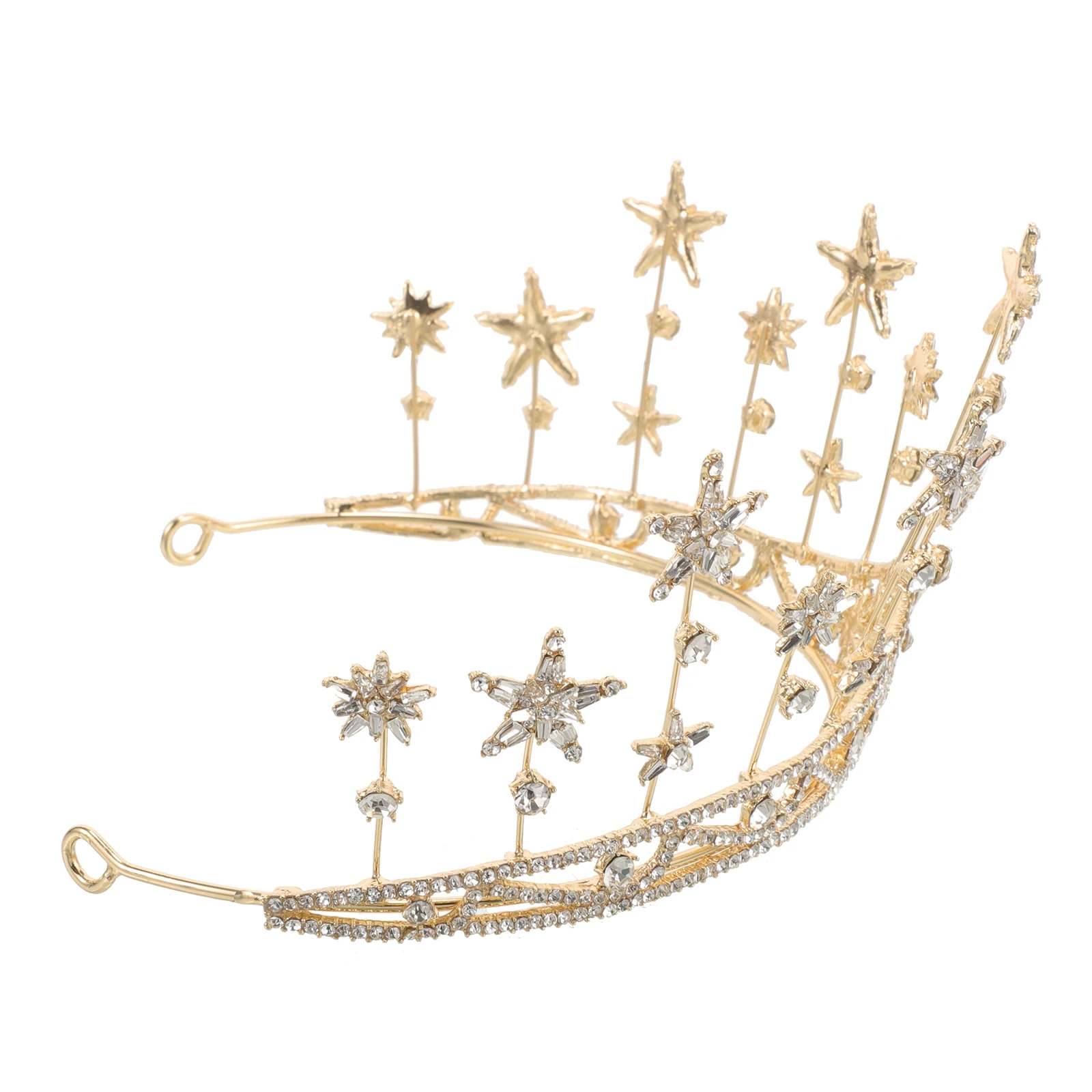 

1 pc Crystal Crown Bridal Hair Accessories Wedding Party Headdress Handmade Vintage Chic Glittering Hair Decor Star Shaped Bride