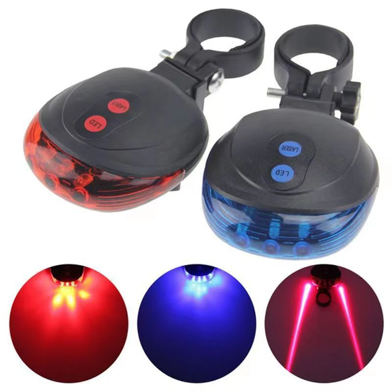 Bicycle Laser Tail Light 5LED Parallel Line Laser Laser Tail Light Mountain Bike Warning Light