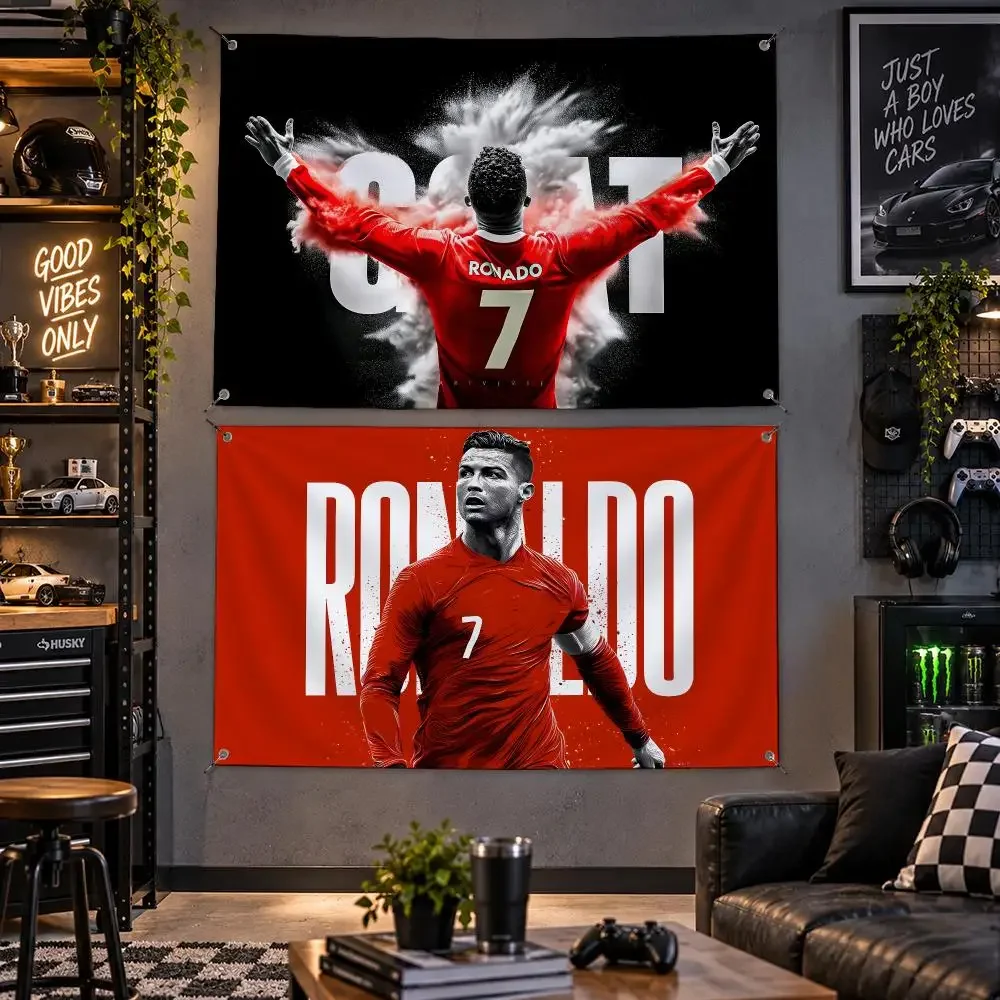Sport Football Cristiano Ronaldo Flags Fan Flag Banner Outdoor Camping Backyard Lawn Garden Patio Party Decor Gift