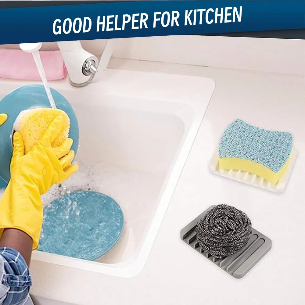 1 Piece Silicone Soap Rack Creative Drain Soap Dish No Punching Bathroom Countertop Non-Slip Storage Rack