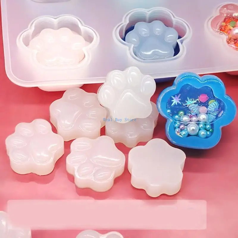 

U13D for Cat Paw Silicone Material Mold Pet Animal Paw Print Model for DIY Jewelry Pendant Making Handmade Lovely Keychain
