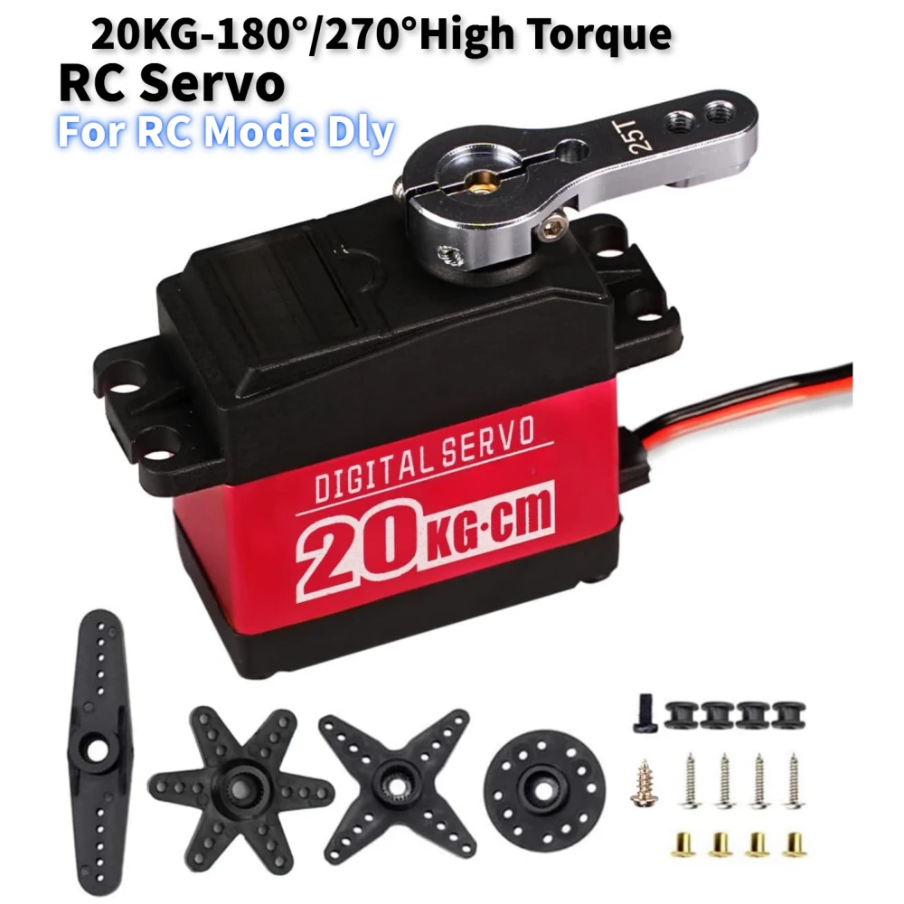 20 kg 25 kg 30 kg 35 kg 180 °   / 270 °   Wasserdichtes Vollmetallgetriebe-Lenkservo mit großem Drehmoment für RC Car Truck 25T Servoarm