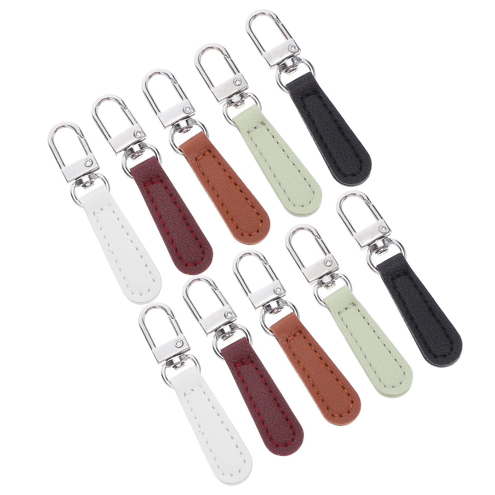 

10Pcs Zipper Pull Replacement Detachable PU Handle Repair Kit for Jackets Backpacks Purses Luggage Universal Zip Puller