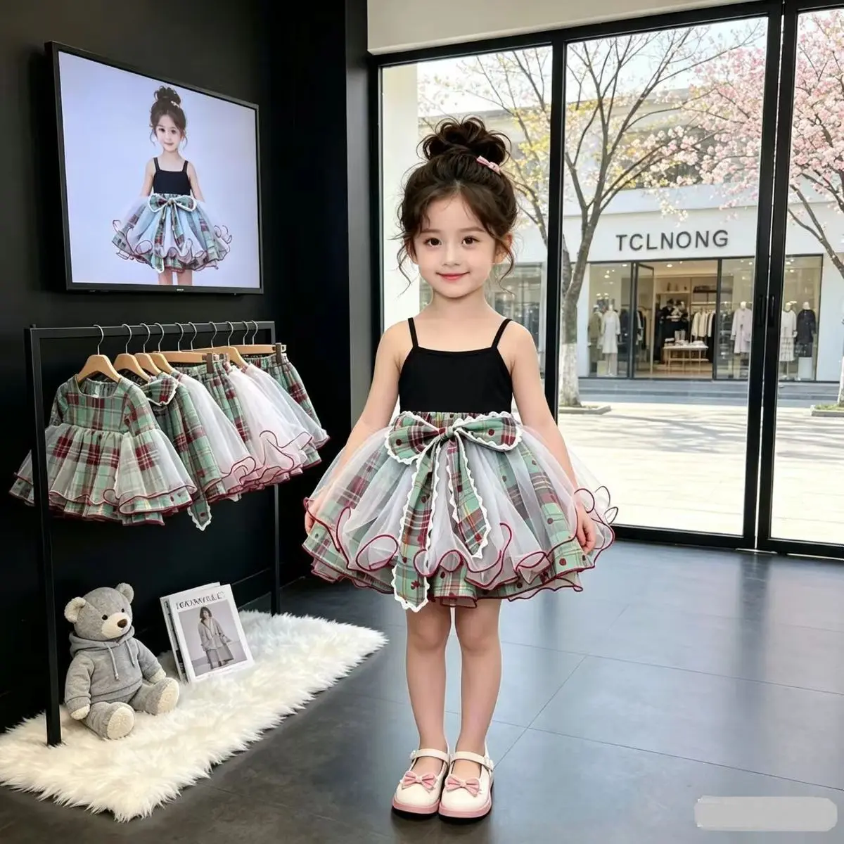 

Baby Girl Plaid Skirt Summer New Children's Bow Flower Bud Skirt Cute Toddler Girls' Outfit Soft Material Comfortable Fit