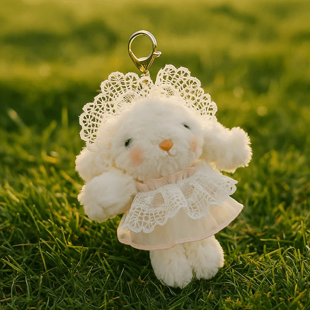 Schattig ontwerp pluche konijn sleutelhanger pluizig schattig pluche konijn pop hanger mini-formaat Kawaii Bunny pluche sleutelhanger tiener cadeau