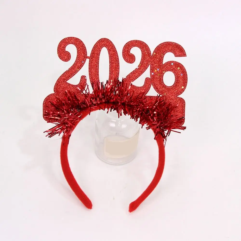 

Повязка на голову с блестками 2026, милый креативный новогодний декоративный головной убор, красочный сладкий рождественский головной убор, реквизит для фотосессии