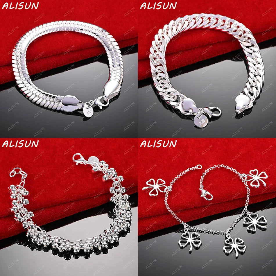 

ALISUN 925 Sterling Silver Design Bracelets Geometric For Women Men Creativity Gifts Street All-match Party And Daily Wear