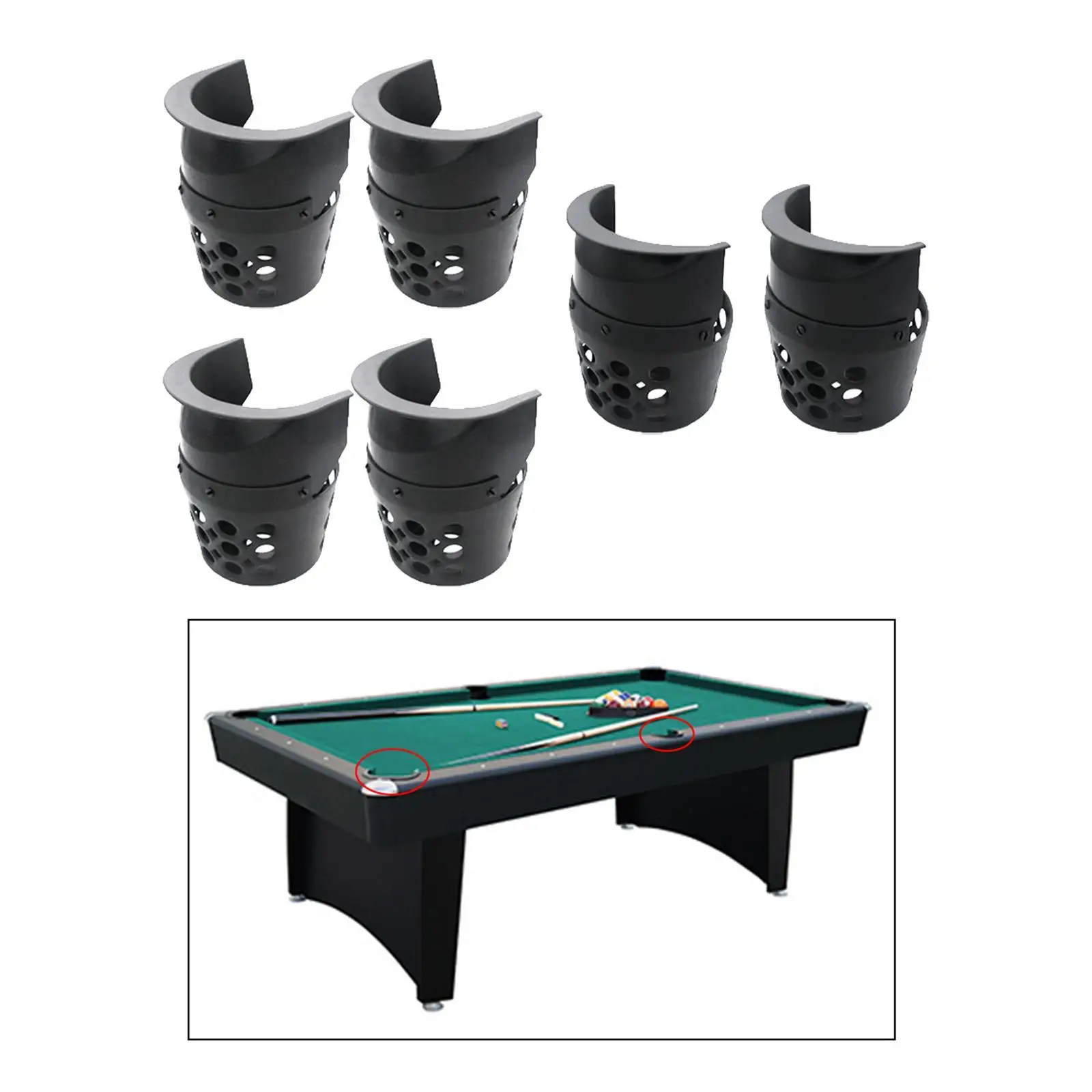 Black Billiard Table Net Pockets PE Game Parts Drop Storage for Home Pool Table Accessories