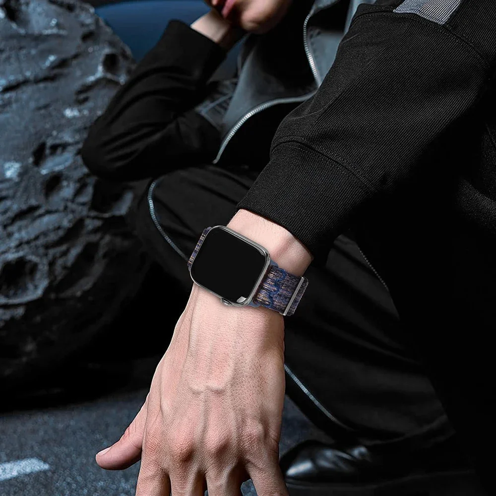 Ремешок нейлоновый для Apple Watch Band Ultra 49 мм, спортивный браслет для iWatch 10 9 8 7 6 5 SE, 45 мм 44 мм 41 мм 40 мм 46/42 мм