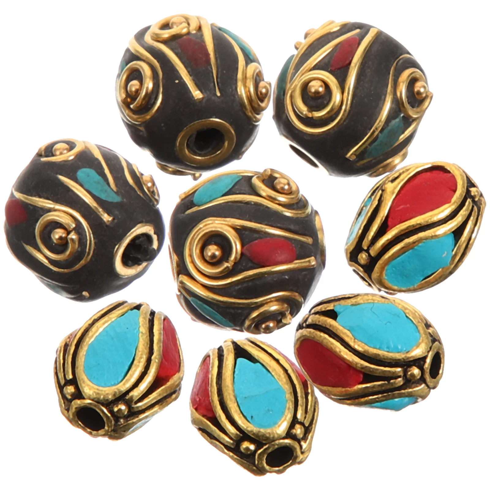 

10Pcs Buddha Loose Beads Handmade Vintage Spacer Beads DIY Craft Jewelry Making Supplies Multi-Use Charms
