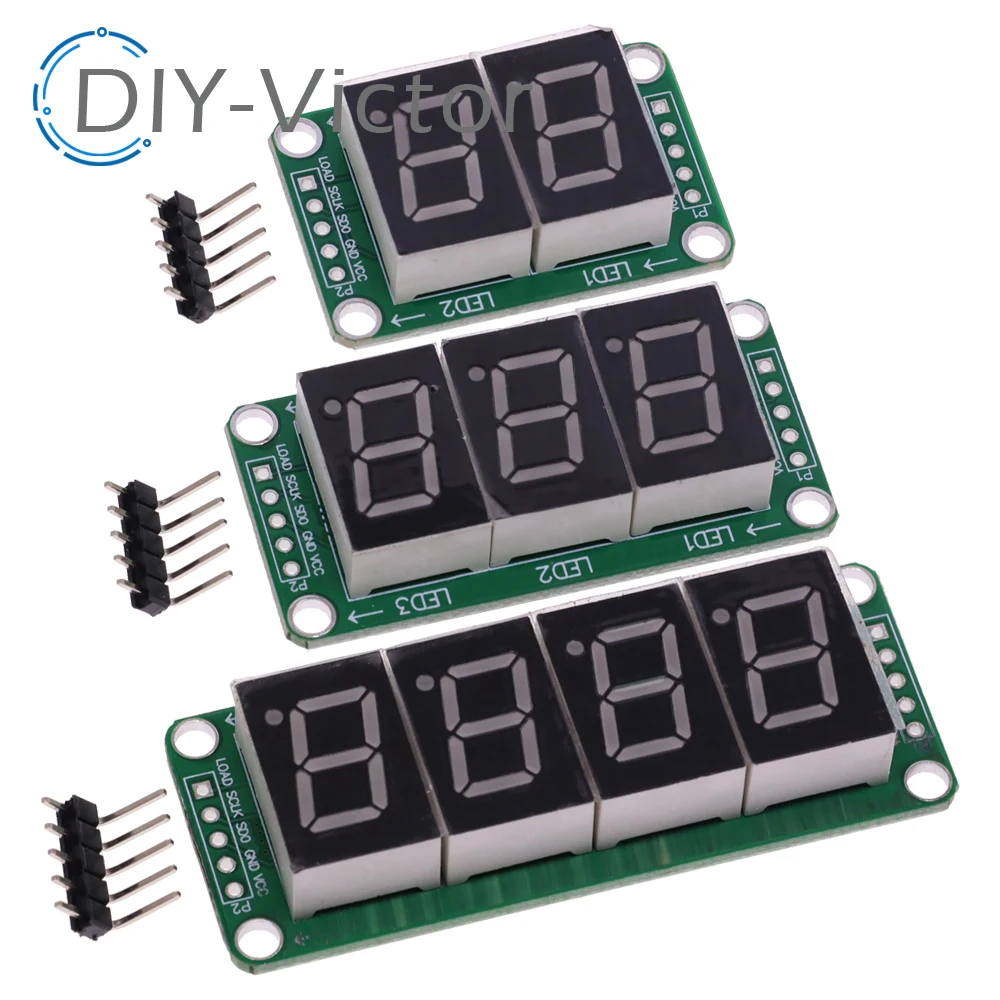 0.5 Inch 2 3 Digit 4 Segment LED Digital Tube Module 5-Pin Digital Display Module 74HC595 Controller Seamless Series Connection