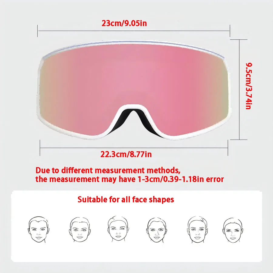 

Лыжные очки, лыжные/ноубордические очки с очками, для мужчин, женщин и подростков - защита от ультрафиолета