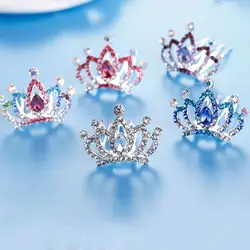 1Pc Fashion Mini Crystal Rhinestone Princess Crown Hair Comb Birthday Party Gift Tiaras For Girls Kids Hair Jewelry Accessories