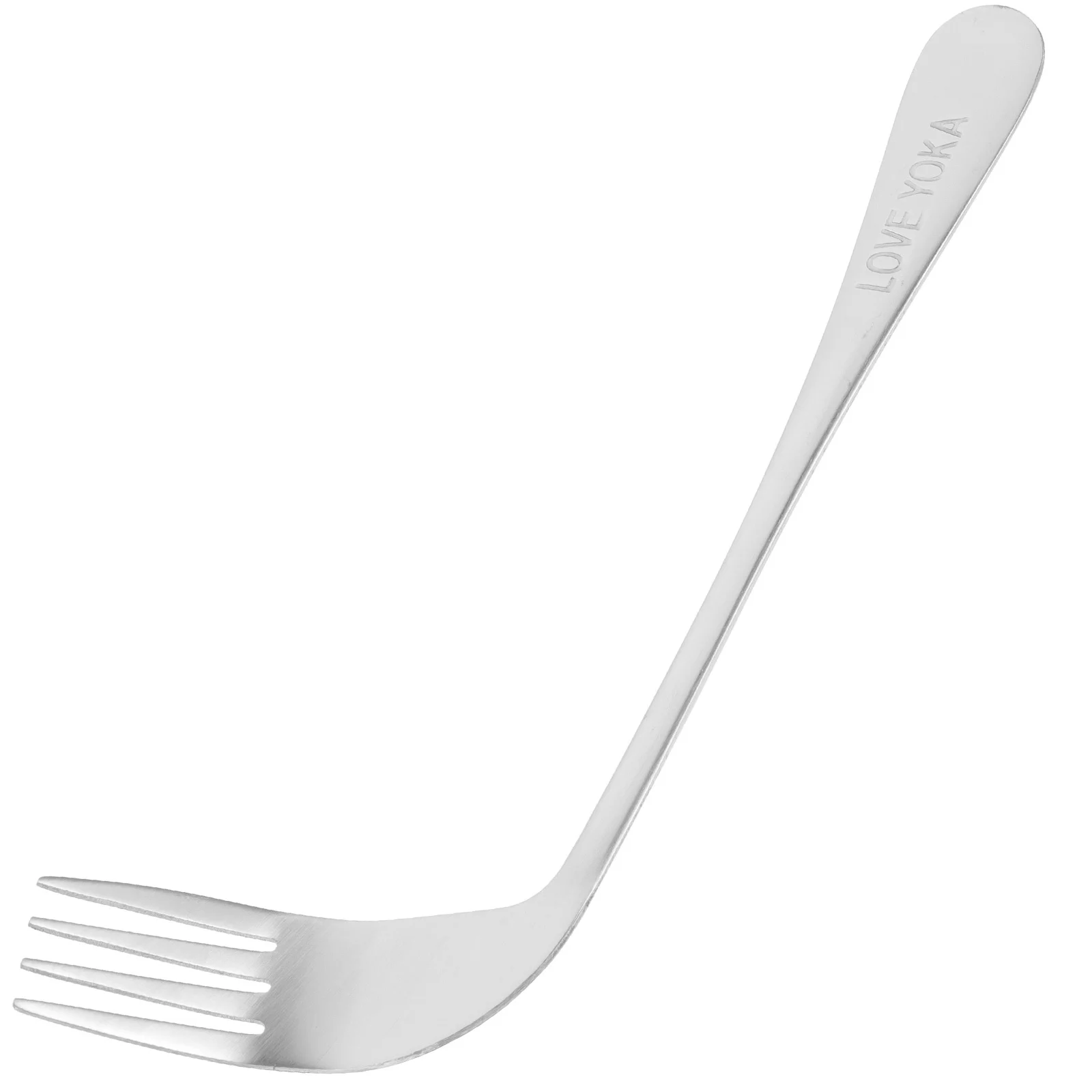 

Angled Fork Feeding Stainless Steel Lightweight Ergonomic Assist Tableware Practical Curved Fork for Disabled Elderly Arthritis