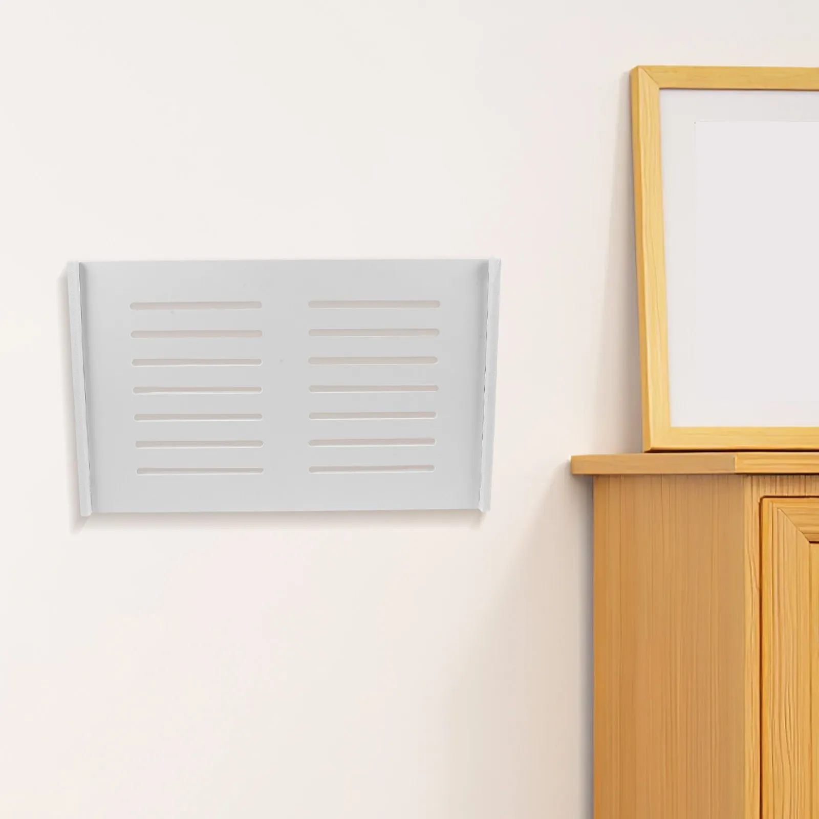 WiFi Router Storage Box Wall Mounted Router Organizer Cabinet Flip Cover Plastic Ventilated Design Cable Management Power Strip