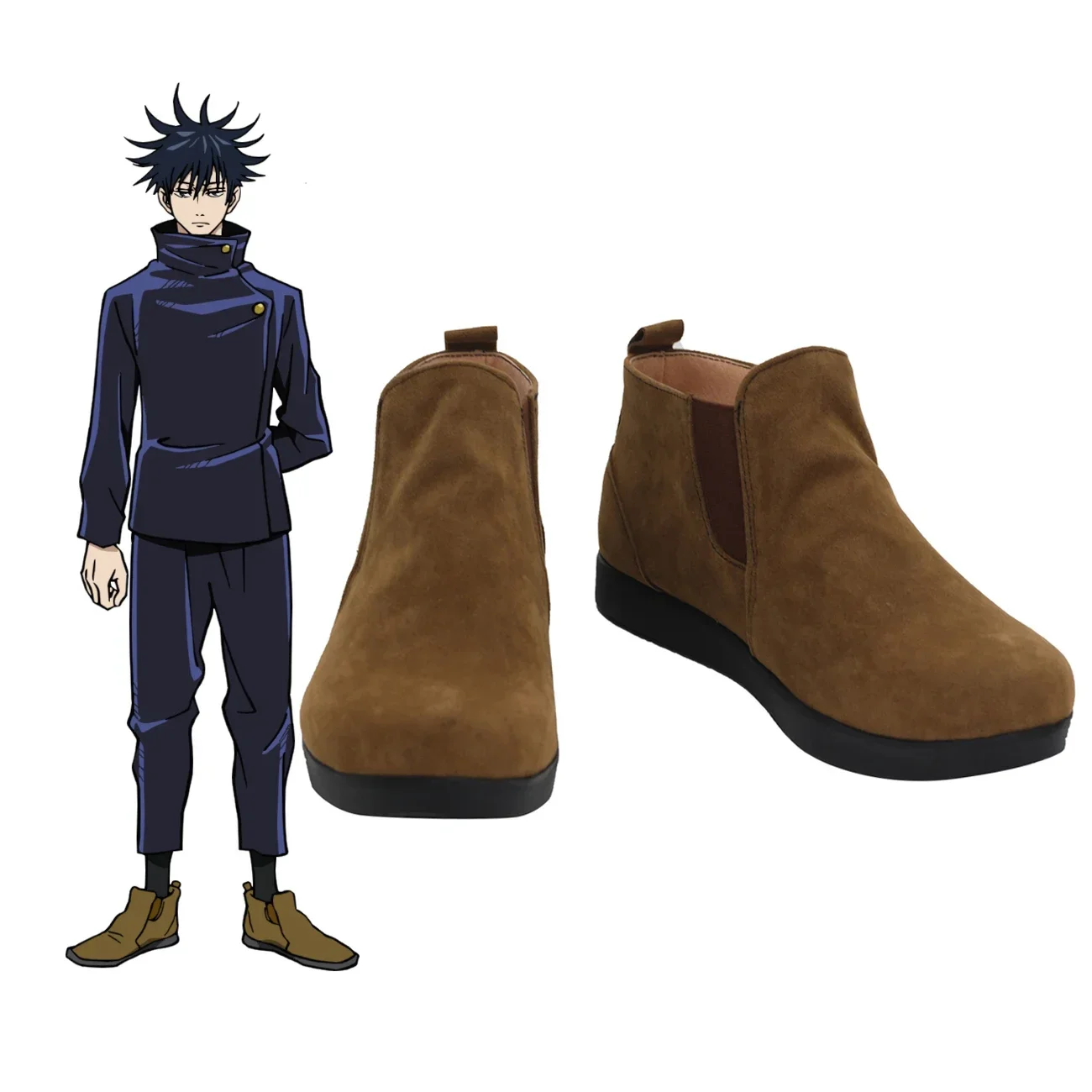 

Anime Jujutsu Kaisen Megumi Fushiguro Cosplay Boots Brown Shoes Custom Made for Unisex