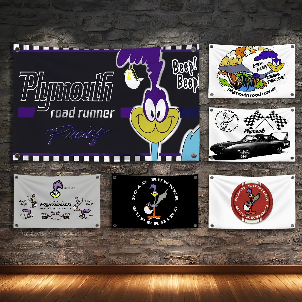 

Retro-P-Plymouth R-Roadrunner-car Flag Room Bedroom Home&Outdoor Wall Hanging Concert Printed Background Decoration Art Banner