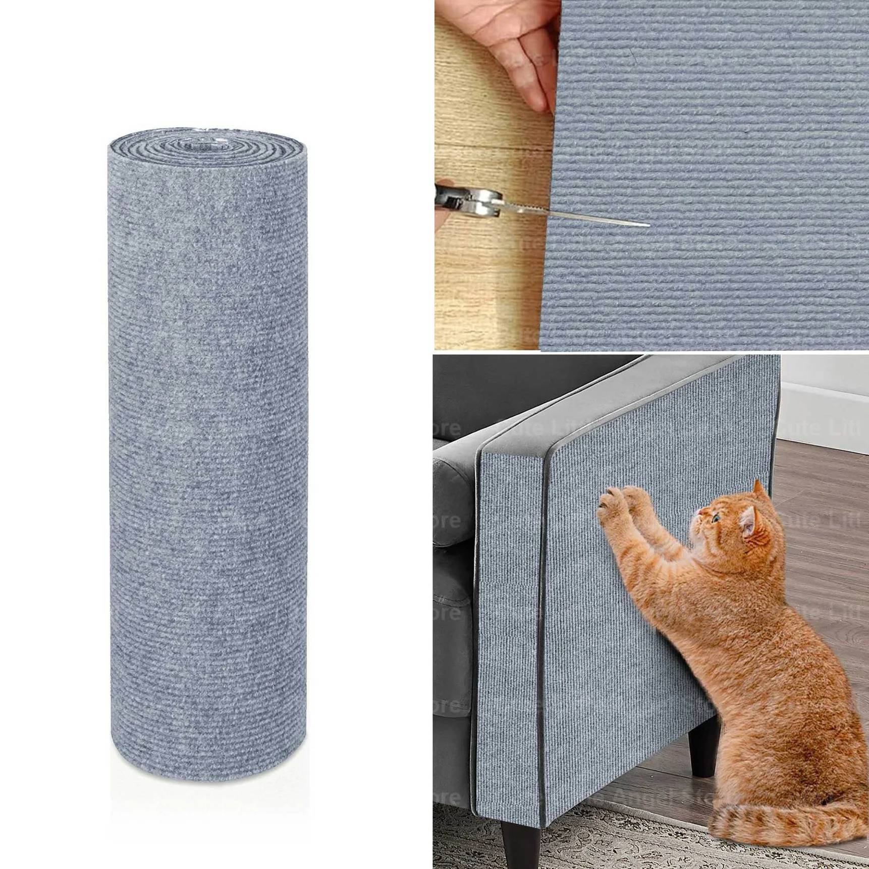 NONE Selbstklebende Katzenkratzmatte, langlebiger Sisal-Möbelschutz, DIY, anpassbare Katzenkratzunterlage für Couch, Sofa 5