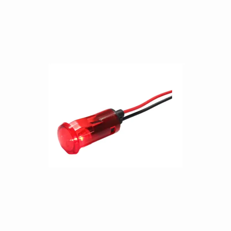 14mm Plastic LED Indicator Light with Wire Clip - 12V/24V
