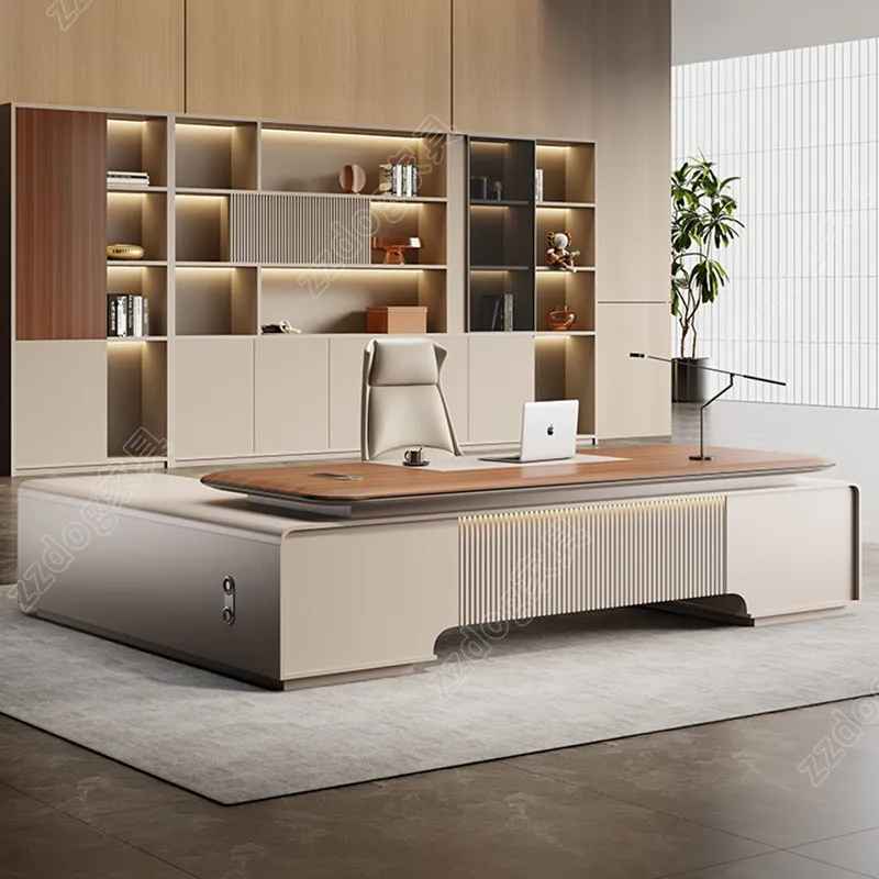 Boss table, office table and chair combination, light luxury, high-end president table, new Chinese-style large class desk manag