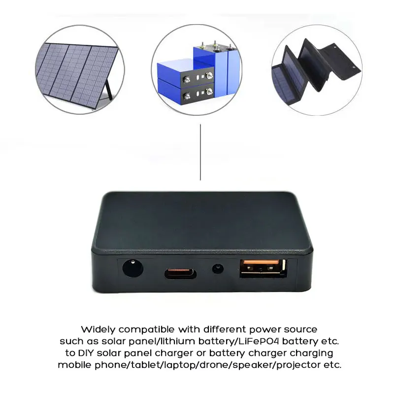 MPPT Solar Controller Solar Panel Voltage Stabilizer Inverter QC 2.0 3.0 PD 2.0 3.0 Quick Charge and DC Output for DIY Charger.