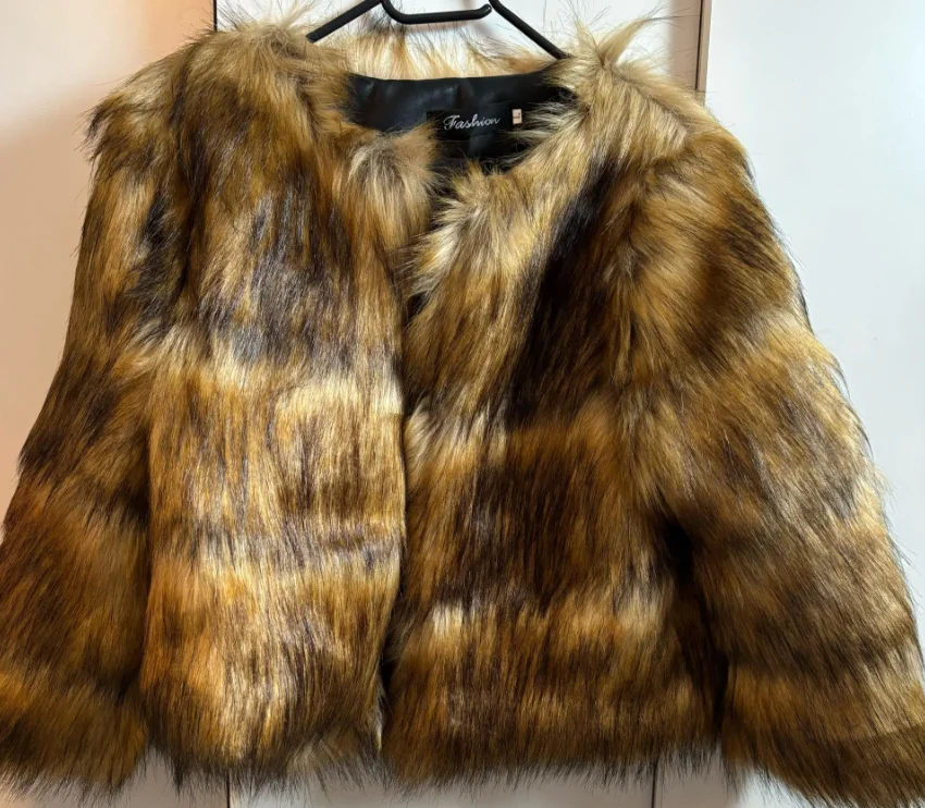 Fur Coat Winter Faux Fur crop Jacket Furry Crop Elegant Thick Warm Outerwear Fake Fur Jacket Chaquetas Mujer 4XL