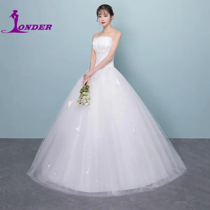 SONDER Off The Shoulder Wedding Dresses Classic Sleeveless Lace Vestidos De Novia Elegant Strapless Bridal Dresses Customized