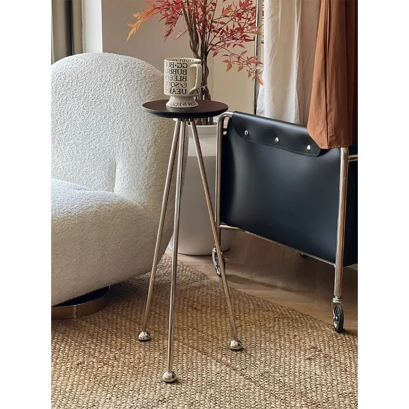 

Stainless Steel Small Coffee Table Round Flower Stand Balcony Small Bedside Small Side Table Rack Furniture Escritorios Muebles