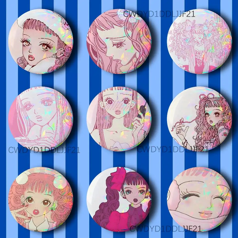 

Miwako P-Paradise K-Kiss Button Pins Cool Anime Cosplay Badges Clothes Backpack Decorations Brooch Gifts