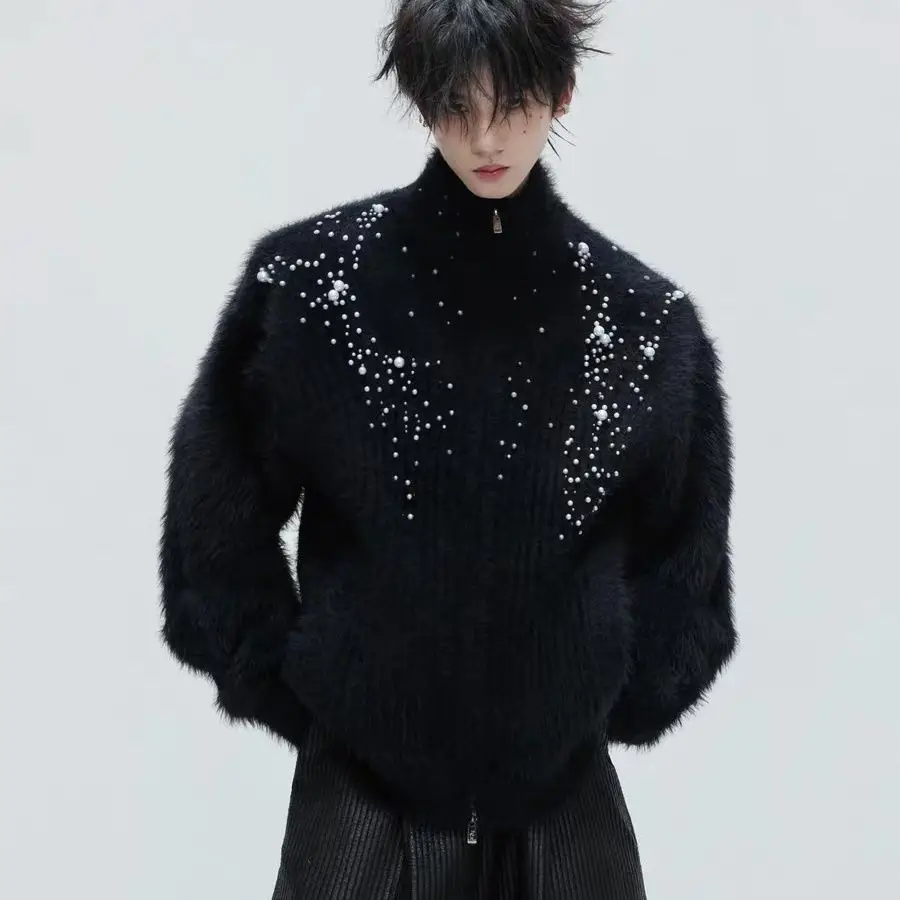 

Мужские пуловеры с меховым воротником, зеленые или синие, больших размеров, с объемными карманами, для работы в индустрии, повседневные, высокоэффективные, быстросохнущие, модные