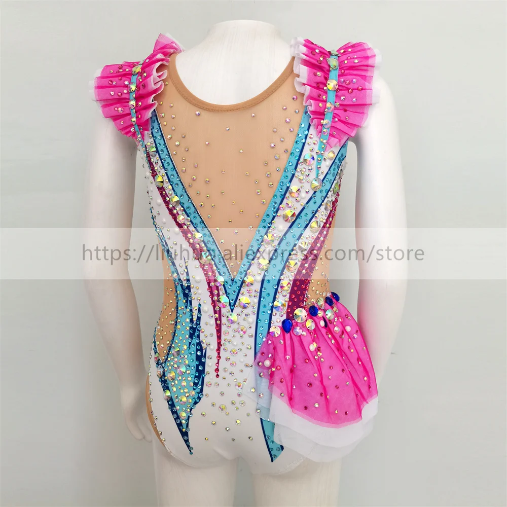 LIUHUO Customize Women Girl Costume Performance Rhythmic Gymnastics Child Leotards Competition Teens Skating Dress Multicolour