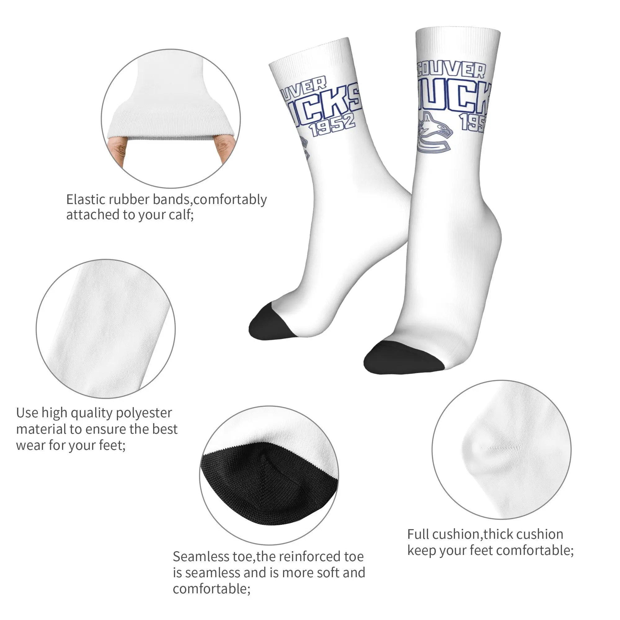 جميع المواسم فانكوفر كانوكس هوكي كندا الجوارب Harajuku جوارب الرياضة الأوسط جوارب أنبوبية لينة للرجال النساء هدية عيد ميلاد